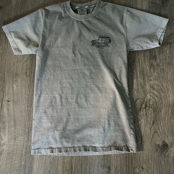 Ft. Myers Beach Florida Graphic T-Shirt Vintage Classic Surf Jeep L gray NWOT​ - Picture 2 of 4